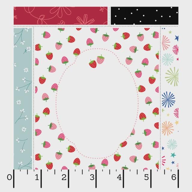 Kimberbell Quilt label panel - 27" x 43" wide - 100% Cotton - Stitched With Love