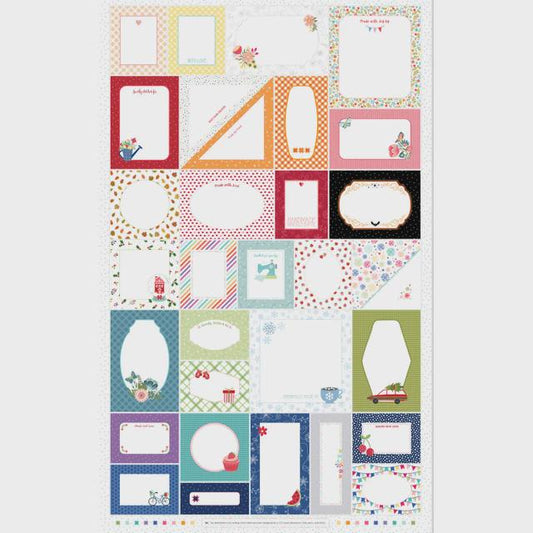Kimberbell Quilt label panel - 27" x 43" wide - 100% Cotton - Stitched With Love
