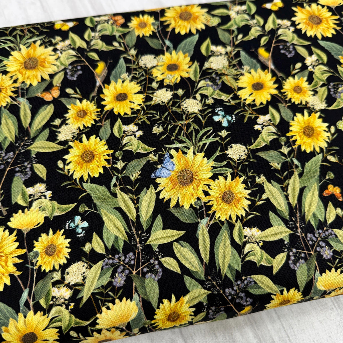 Sunflower Fabric - Mediterranean Sun - Michael Miller - 100% Cotton - DDC11909-SUNX-D