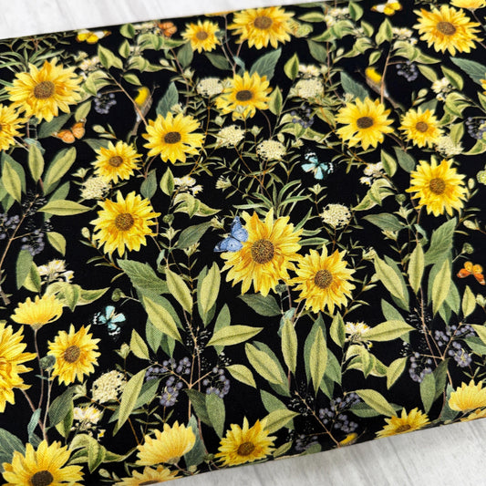 Sunflower Fabric - Mediterranean Sun - Michael Miller - 100% Cotton - DDC11909-SUNX-D