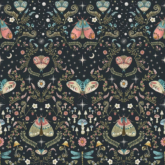 Moth Fabric - Moon Garden - 100% cotton - Dear Stella D3344