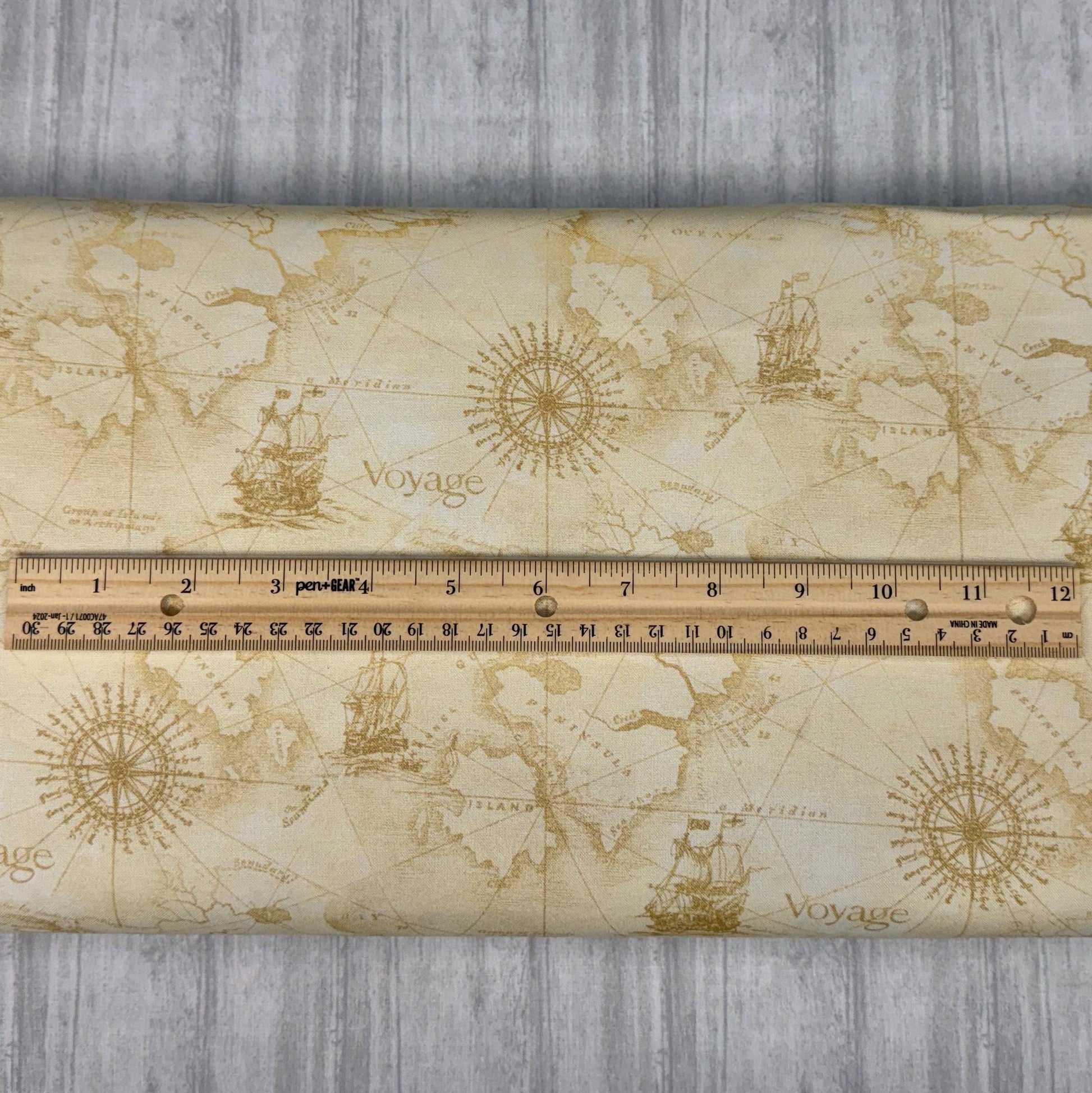 Sea Map Fabric - Timeless Treasures - 100% Cotton - CD3766