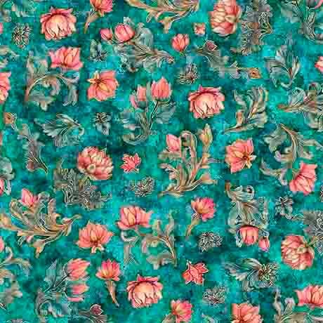 Lotus flower fabric - Serenity Collection by QT - 100% Cotton - 31836 Q