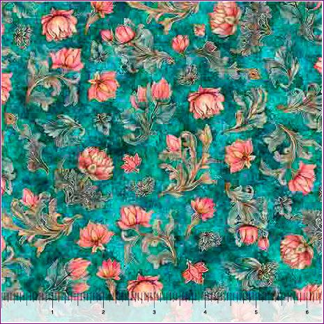 Lotus flower fabric - Serenity Collection by QT - 100% Cotton - 31836 Q