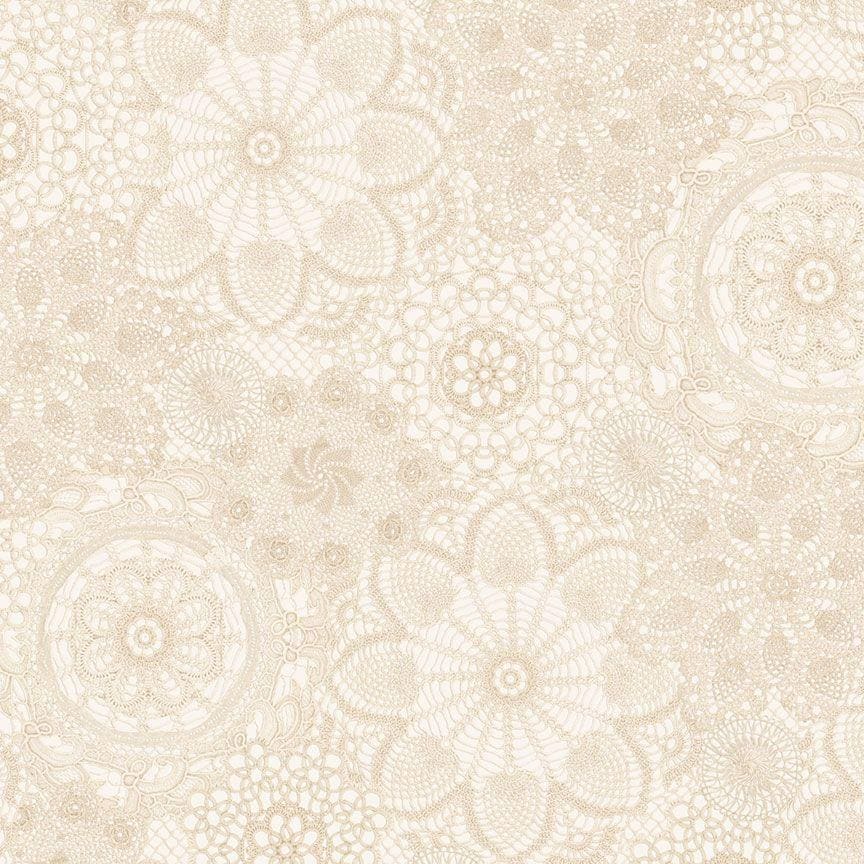 Cotton FAUX Lace Fabric - Cottage Lace - 100% Cotton - Marcus Fabrics - R261471D CREAM