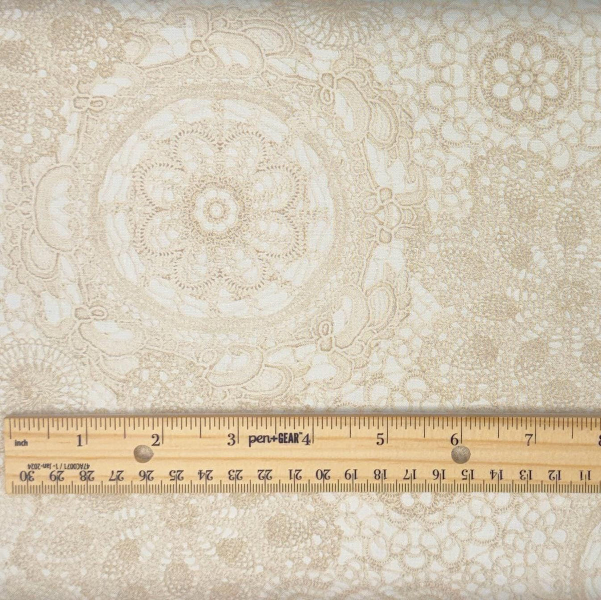 Cotton FAUX Lace Fabric - Cottage Lace - 100% Cotton - Marcus Fabrics - R261471D CREAM