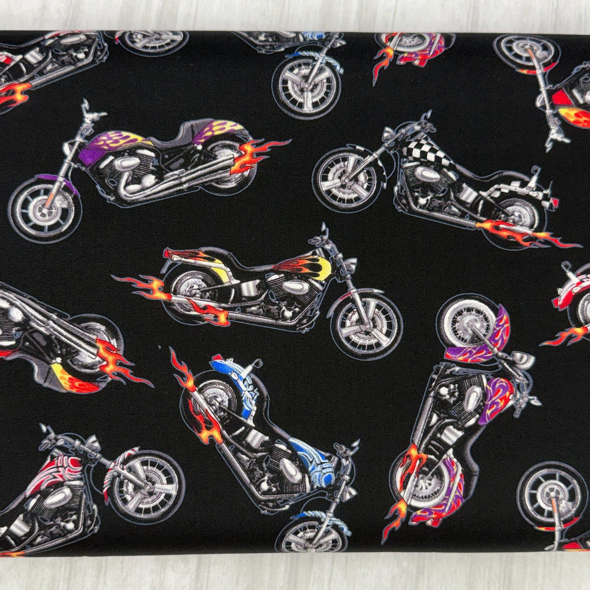 Motorcycle Fabric - Elizabeth's Studio - 100% cotton - In Motion 281 Black