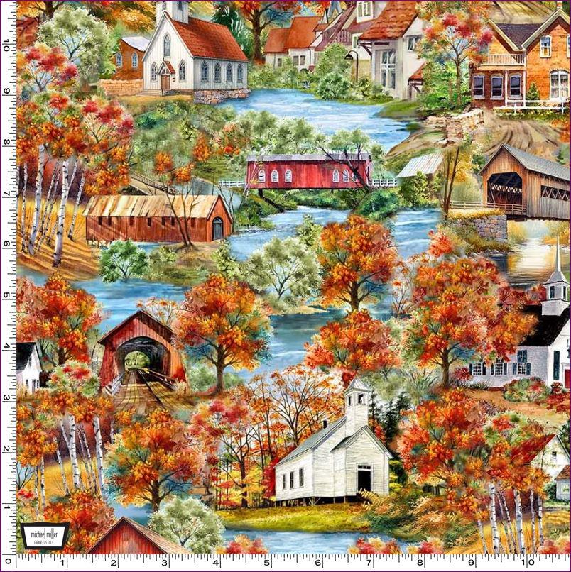 Autumn Bliss - Autumn Lake - 100% Cotton - Michael Miller - DCX12457-MULT-D