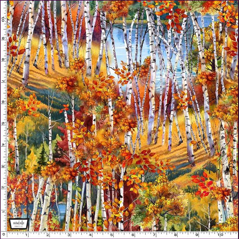 Autumn Landscape- Autumn Lake - 100% Cotton - Michael Miller - DCX12463-MULT-D
