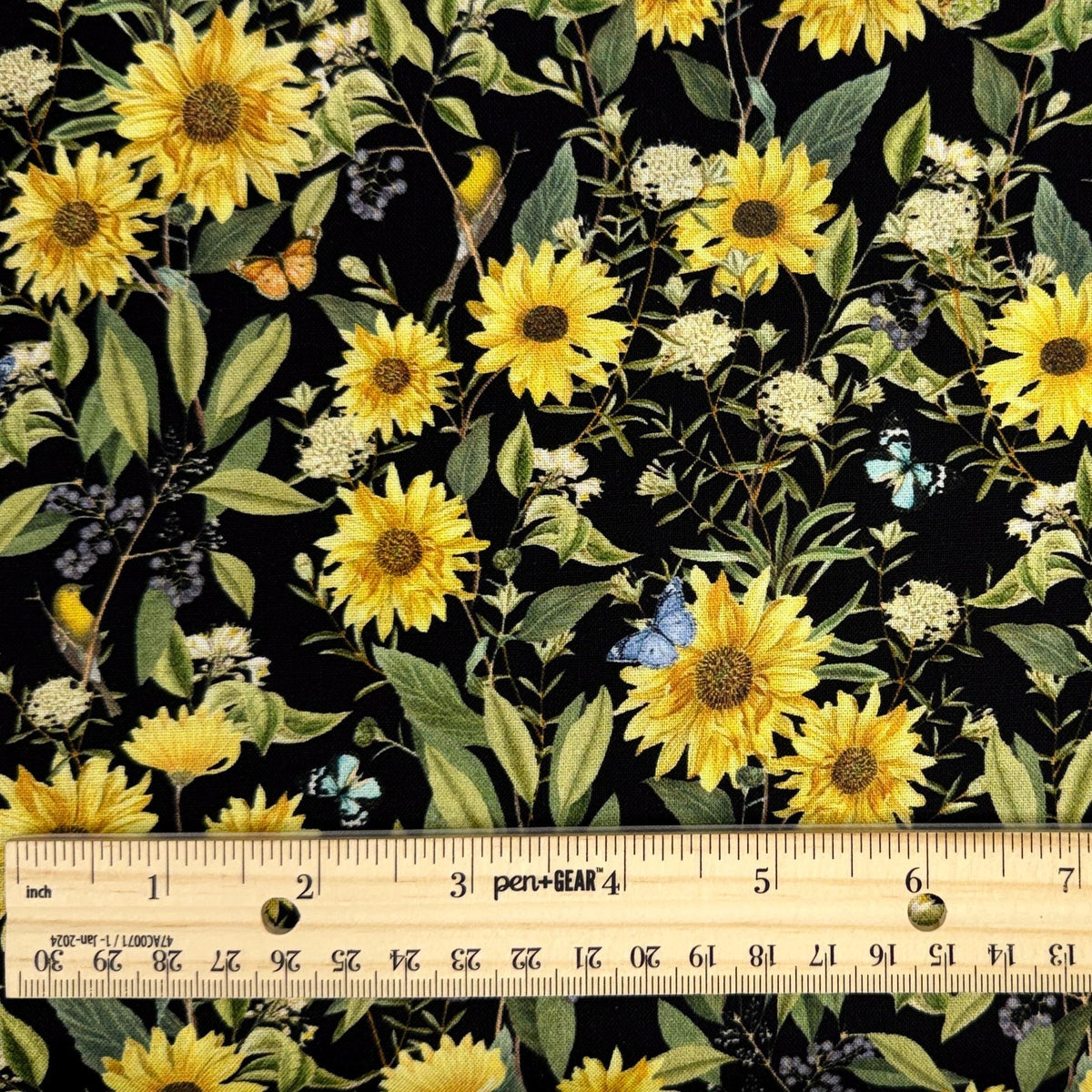 Sunflower Fabric - Mediterranean Sun - Michael Miller - 100% Cotton - DDC11909-SUNX-D