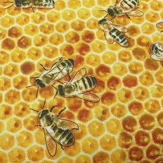 Honey Bee Fabric - Elizabeth's Studio - 100% Cotton - 510Honey