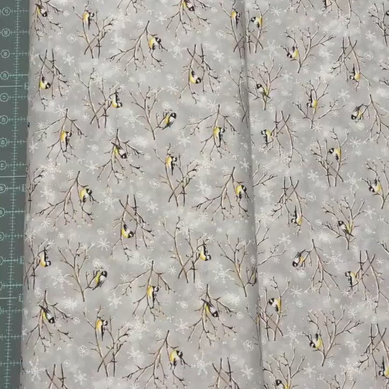 Chickadee Bird fabric - Bundle-Up collection