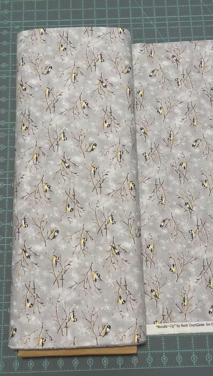 Chickadee Bird fabric - Bundle-Up collection