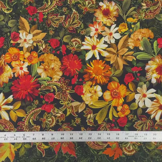 Harvest Beauty Border fabric - 100% Cotton - Benartex - Fall