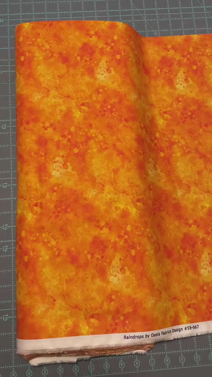 Orange Blender Fabric - Raindrops Collection
