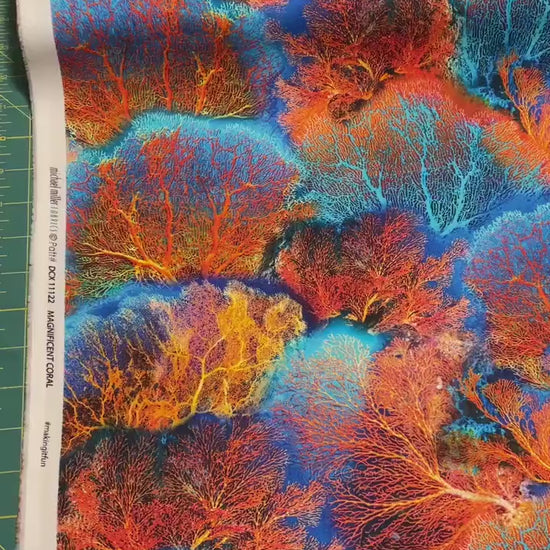 Ocean Coral Fabric - Magnificent Coral - Jewels of the Sea
