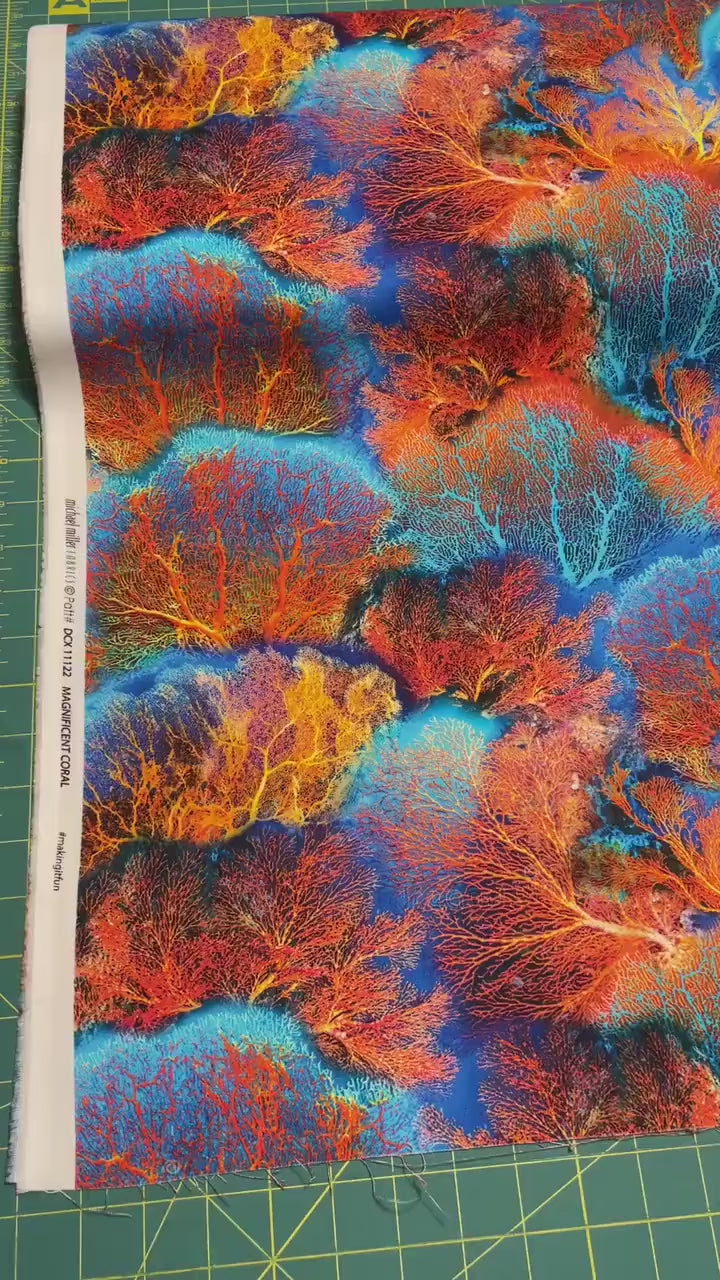 Ocean Coral Fabric - Magnificent Coral - Jewels of the Sea