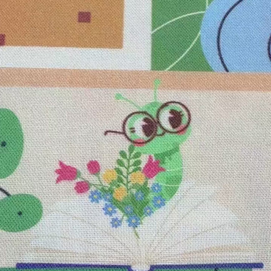 Book Worm Fabric - Book Shelves - 100% Cotton - Paintbrush Studio Fabrics - 12026515