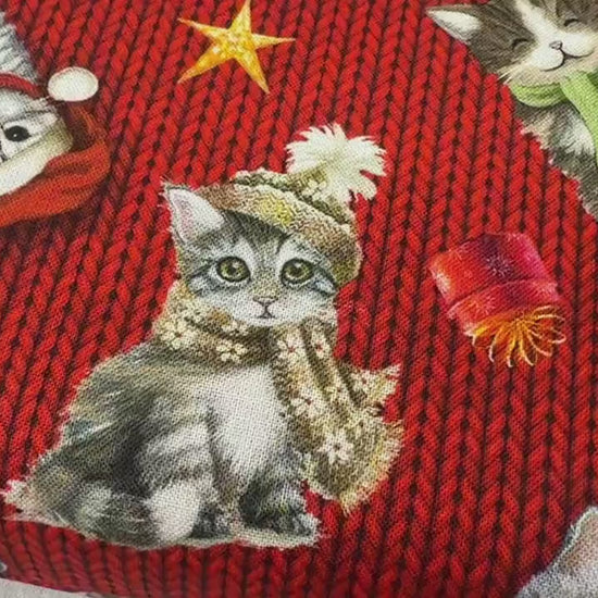 Christmas Cat Fabric - 100% cotton - Blank Quilting Corp - Purr-Fect Holiday Season