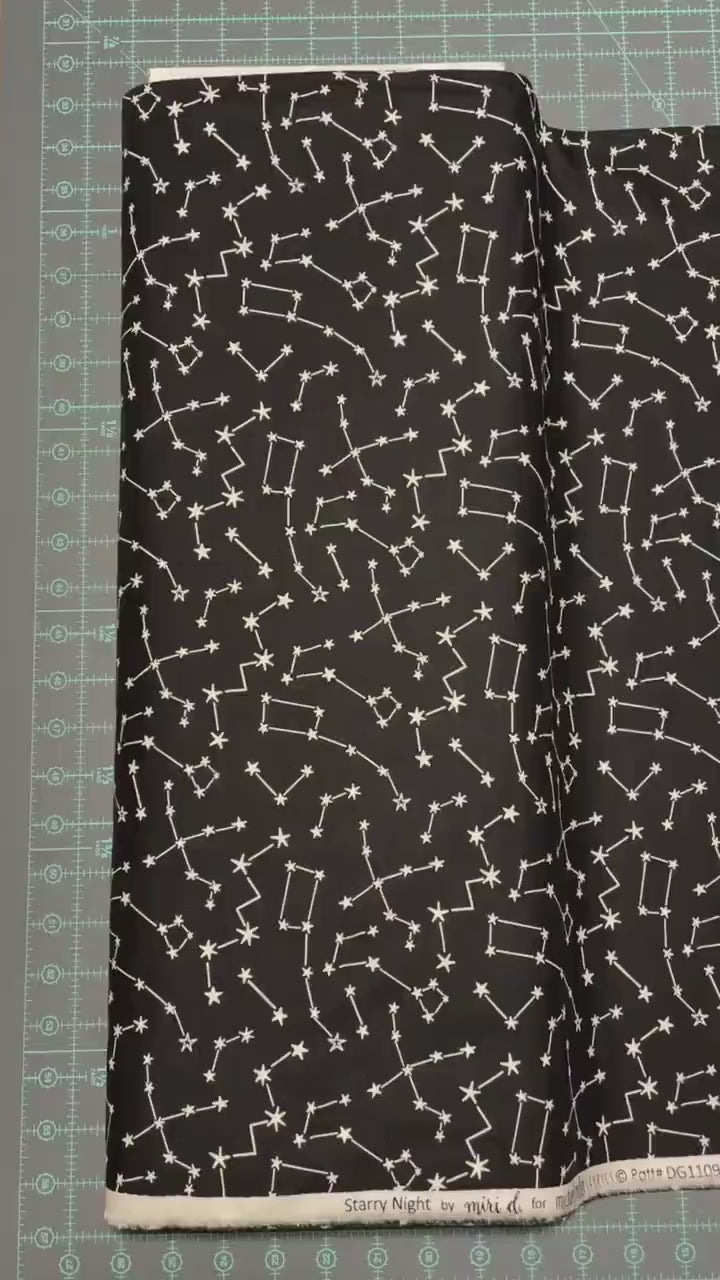 Star Fabric - Michael Miller - Glow in the Dark - Starry Night collection - 100% Cotton - Constellation fabric Night Sky