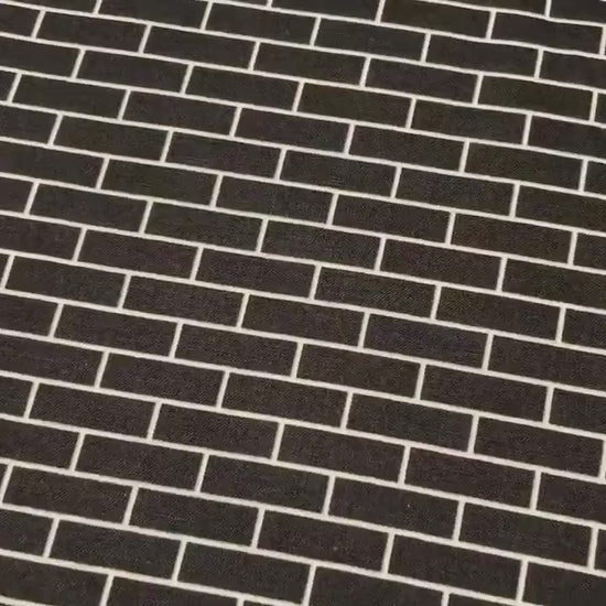 Black Tile fabric - Glows in the dark - Brick By Brick