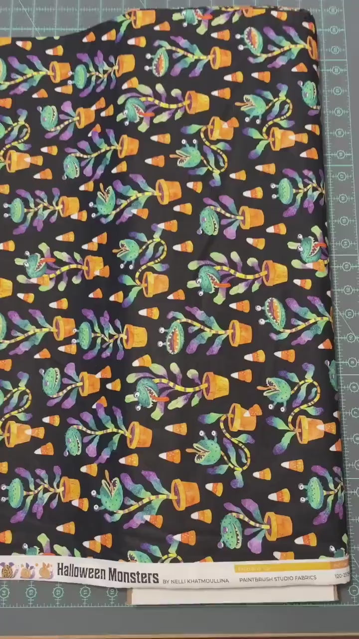 Plant Monsters Fabric - Audrey - Halloween Monsters Collection