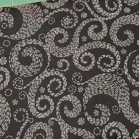 Whispering Winds Fabric - Navy - Glows in the Dark