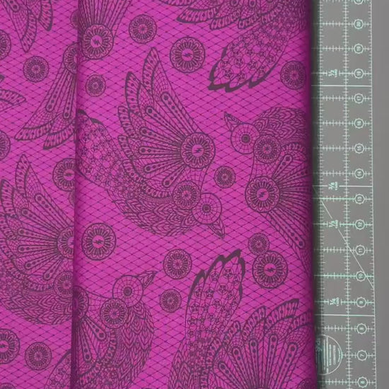 Tula Pink Nightshade Deja Vu - Raven Lace - 100% Cotton Fabric - FreeSpirit Fabrics - Ships  TOMORROW