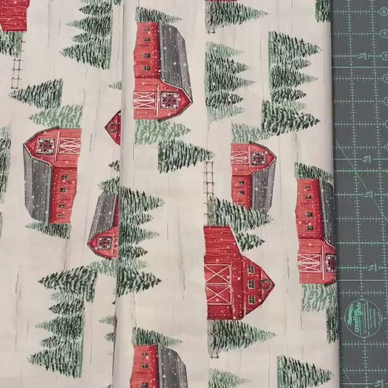 Red Barn Fabric - Country Cardinals Collection