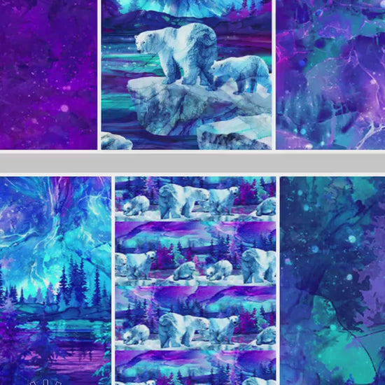 Arctic Panel - Blue Multi - 24" wide x 43" tall - 100% Cotton - Northcott - Illuminations Collection - Deborah Edwards and Melanie Samra DP27001-46