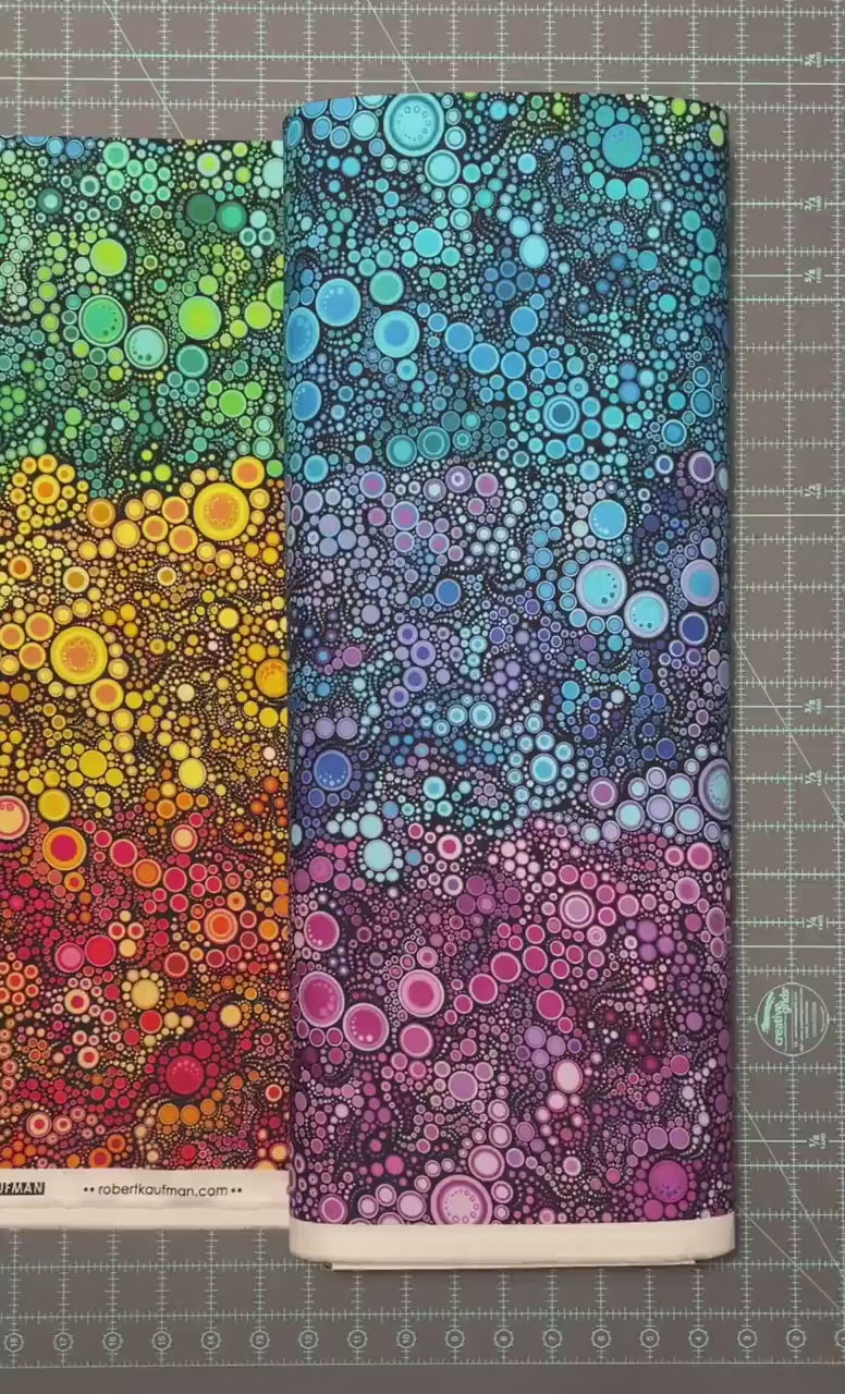 Rainbow Dots Fabric - Bright Gradation - Robert Kaufman - Effervescence - 100% cotton