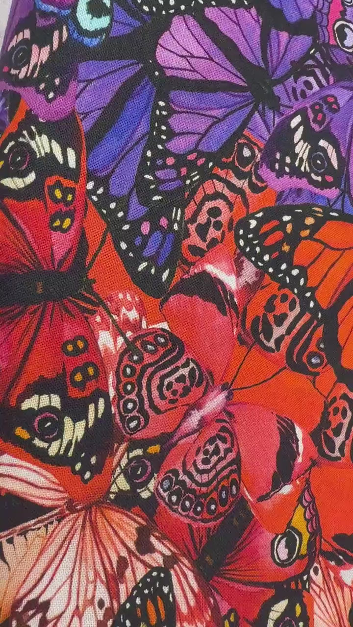 Rainbow Butterfly Fabric - Monarch Gardens - Camelot - 100% Cotton - 76250103-01