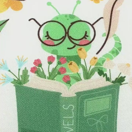 Book Worm Fabric - Book Toss - 100% Cotton - Paintbrush Studio Fabrics - 12026514
