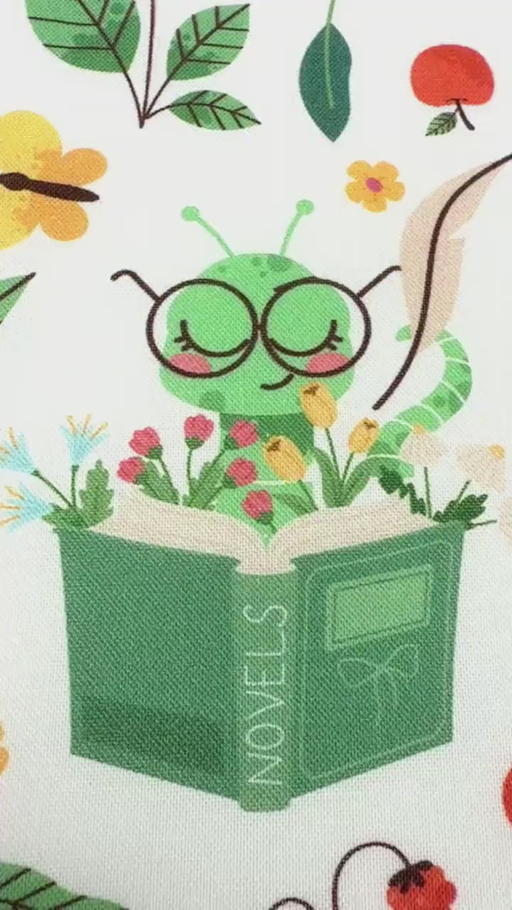 Book Worm Fabric - Book Toss - 100% Cotton - Paintbrush Studio Fabrics - 12026514