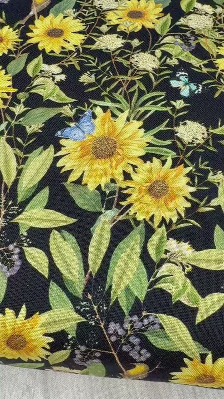Sunflower Fabric  - Mediterranean Sun - Michael Miller - 100% Cotton - DDC11909-SUNX-D