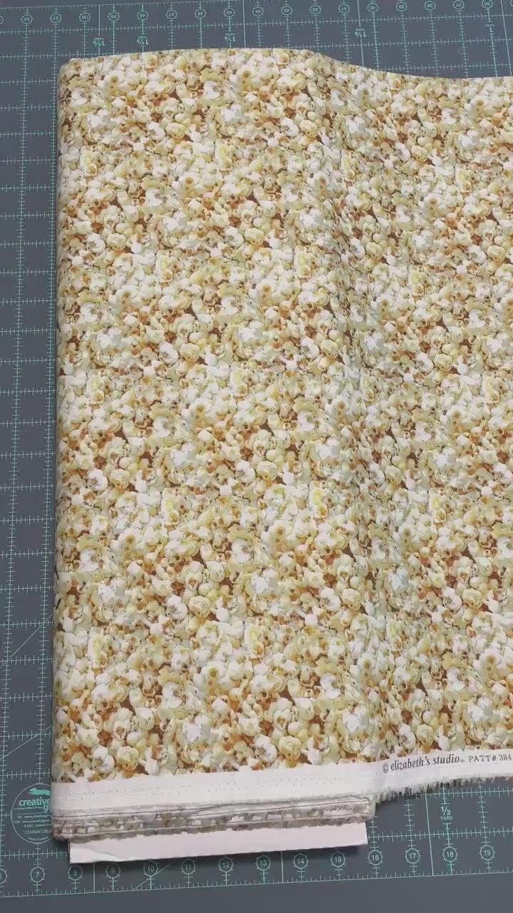 Popcorn fabric - Favorite Foods Collection by Elizabeth's Studio - 100% Cotton - Food theme popcorn print snack material - Ships NEXT DAY