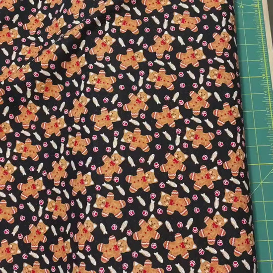 Christmas Cat Cookie Fabric - Furry and Bright Collection