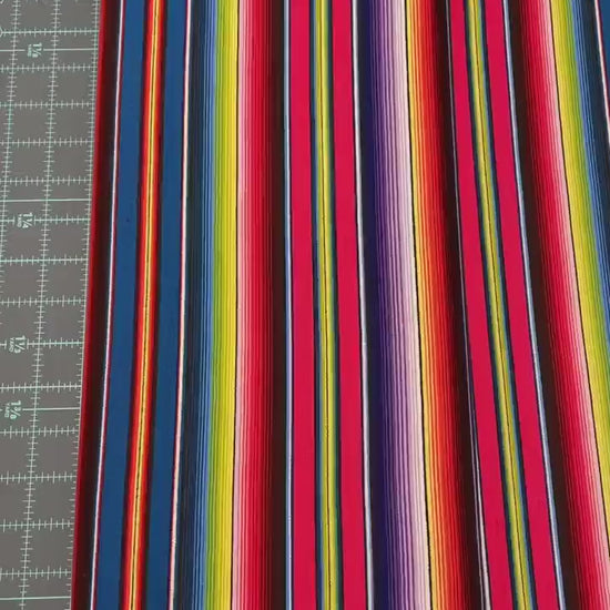 Mexican Sombrero Stripe Fabric - 100% Cotton Fabric - 263-BLU