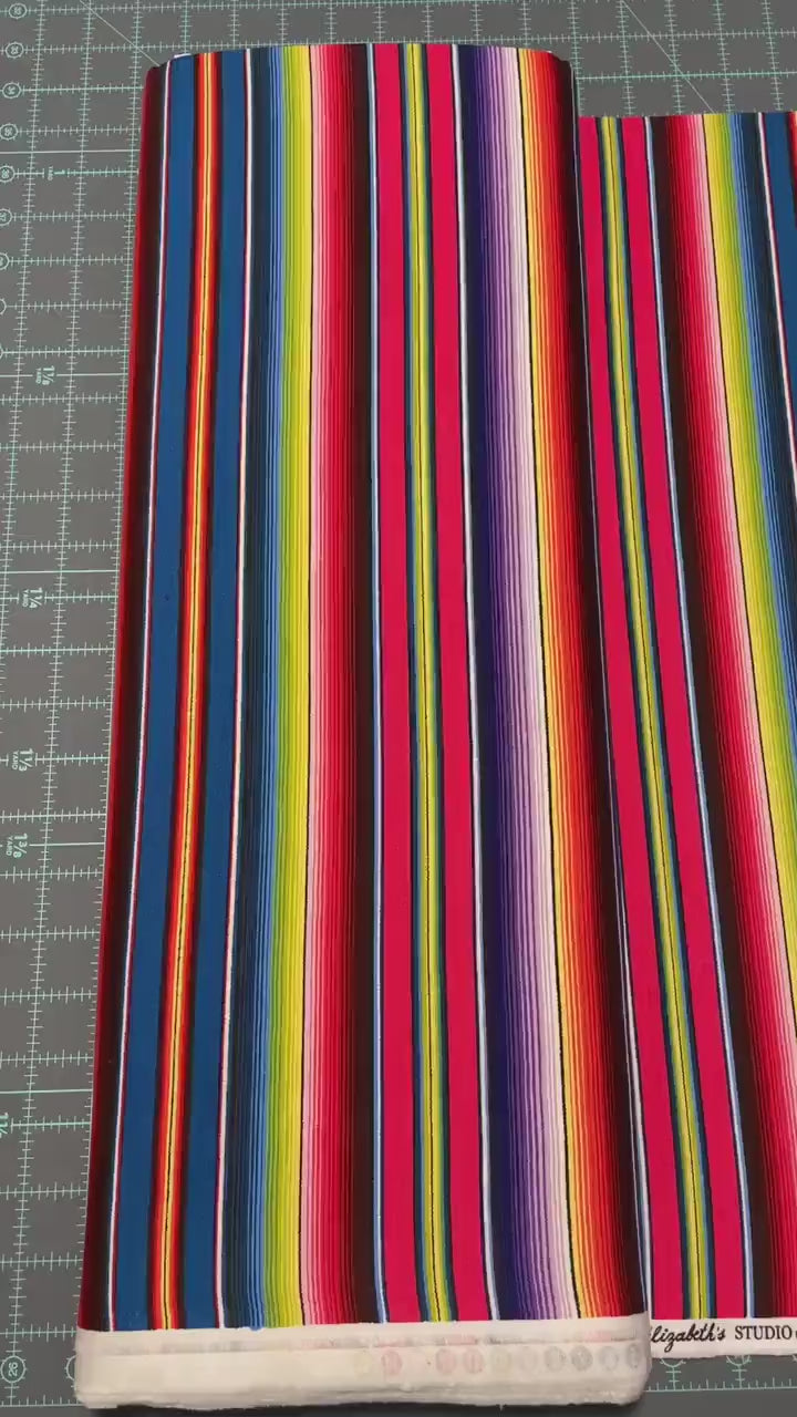 Mexican Sombrero Stripe Fabric - 100% Cotton Fabric - 263-BLU