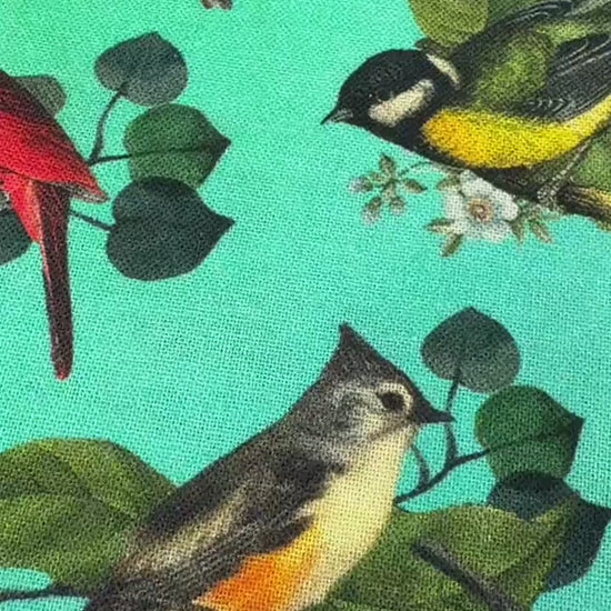 Bird Fabric - 100% Cotton - 4620-67 Jade - Blank Quilting