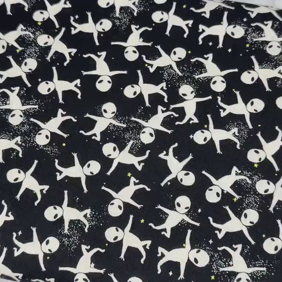 Space Alien Fabric - GLOW in the DARK - 100% Cotton - CG1164