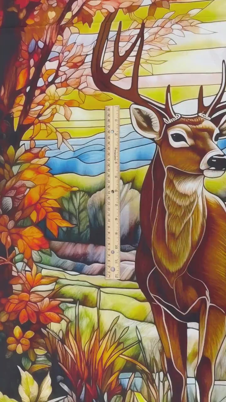 Deer Fabric Panel - 43.5" wide x 36" tall - Camelot - 100% Cotton