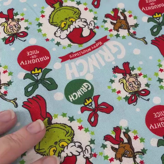 Grinch Fabric - Naughty or Nice - How the Grinch Stole Christmas