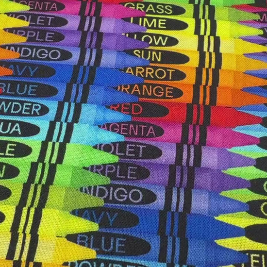 Crayon Fabric - 100% Cotton - Timeless Treasures - Bright Colorful Artist Children's material