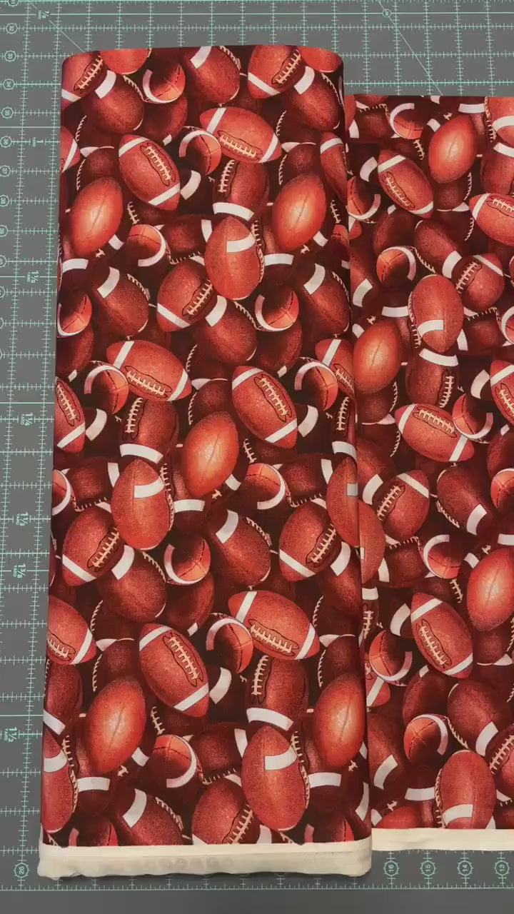 Football fabric by the yard - 100% Cotton - Elizabeth's Studio - Game Day Sports Fabric Realistic Footballs Team Sports - SHIPS NEXT DAY