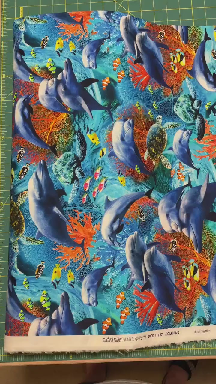 Dolphin Fabric - Jewels of the Sea
