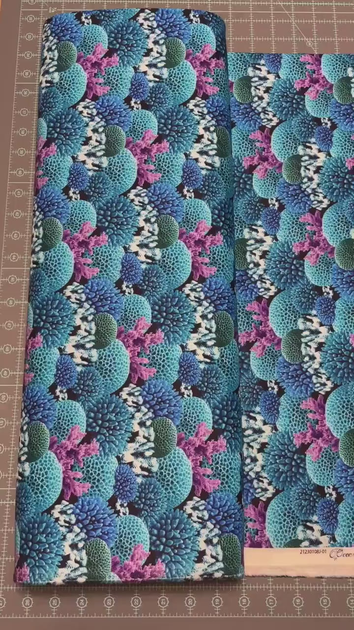 Coral Fabric - Ocean Story - 100% Cotton - Camelot Fabric
