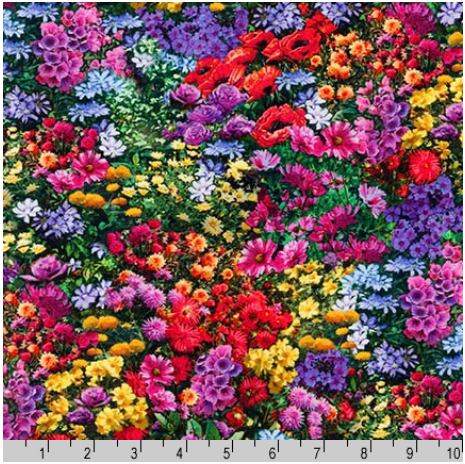 Wildflower Fabric - Robert Kaufman - 100% Cotton Fabric - AZND-18324-238 GARDEN - Down On The Farm Collection