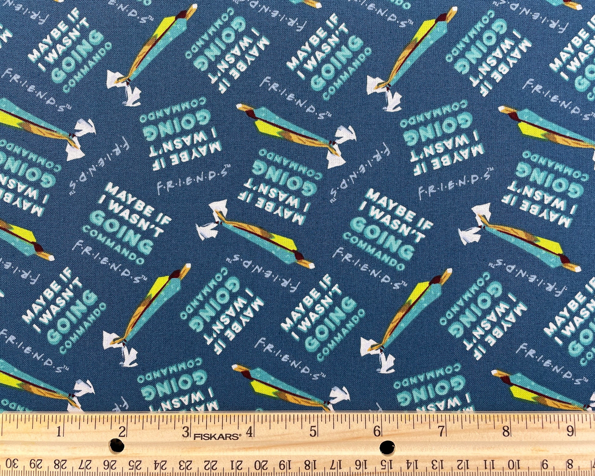 Commando Fabric - Friends Fabric Friends TV Show - Going Commando - Quilting Cotton No Underwear - Ships NEXT DAY - 100% cotton fabric