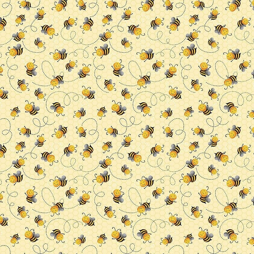 Bee fabric by the yard - Cute Flying Bee - Home is where my honey is - Timeless Treasures - 100% Cotton Fabric - bee print - Ships NEXT DAY